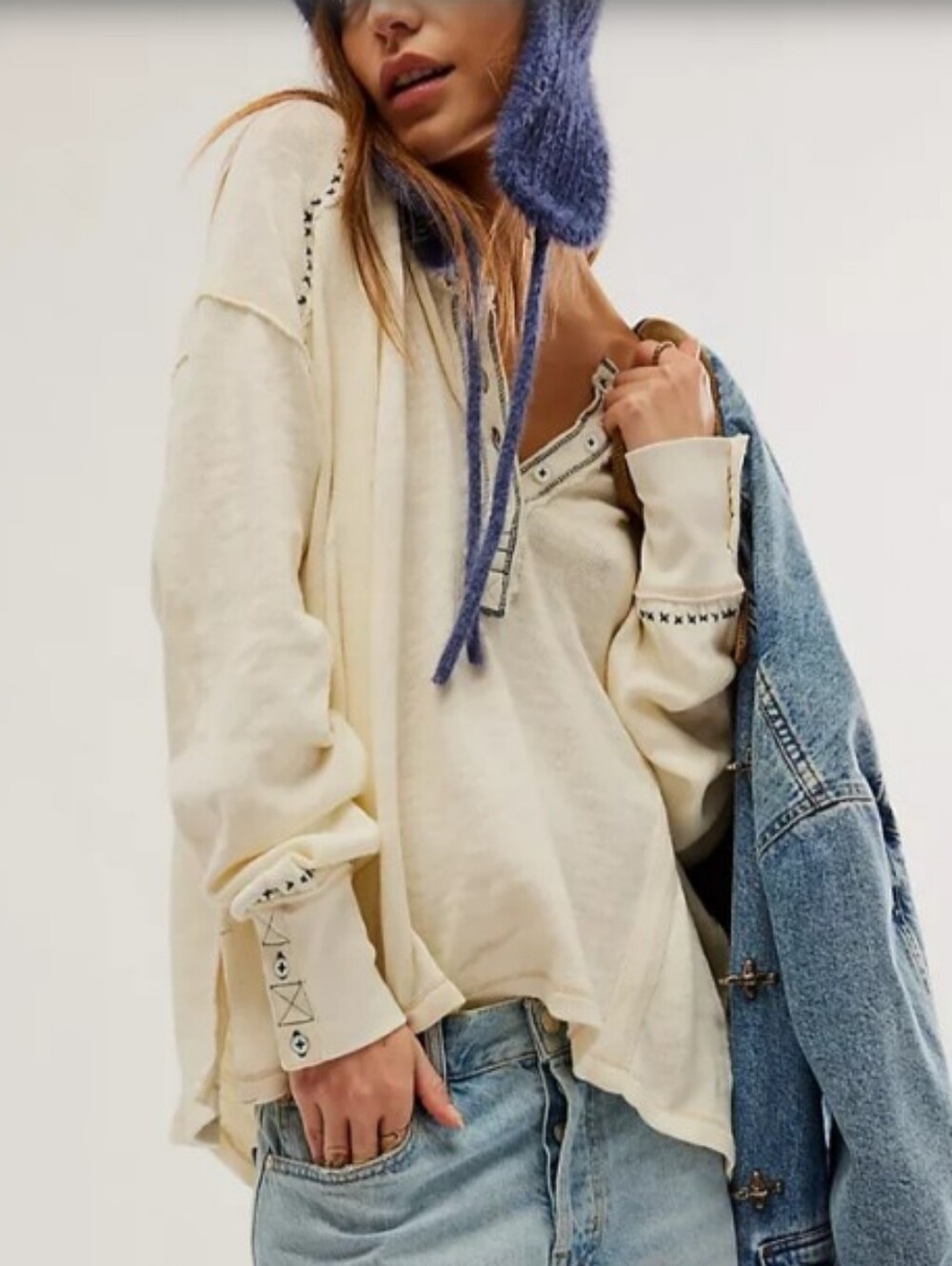 We The Free By Free People Taylor Henley Top *Medium * New With Tags